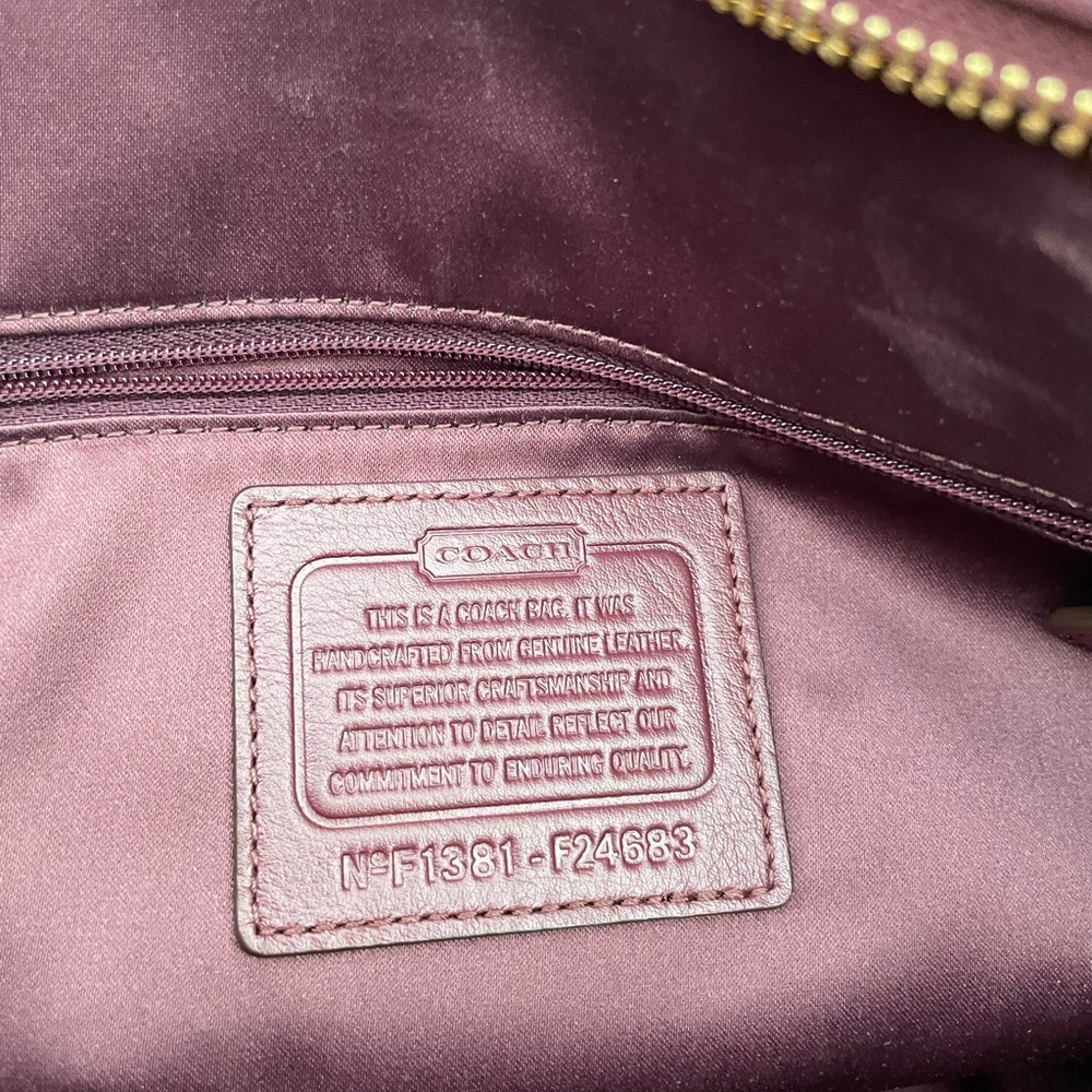Coach Burgundy Leather Satchel - Picture 9 of 11